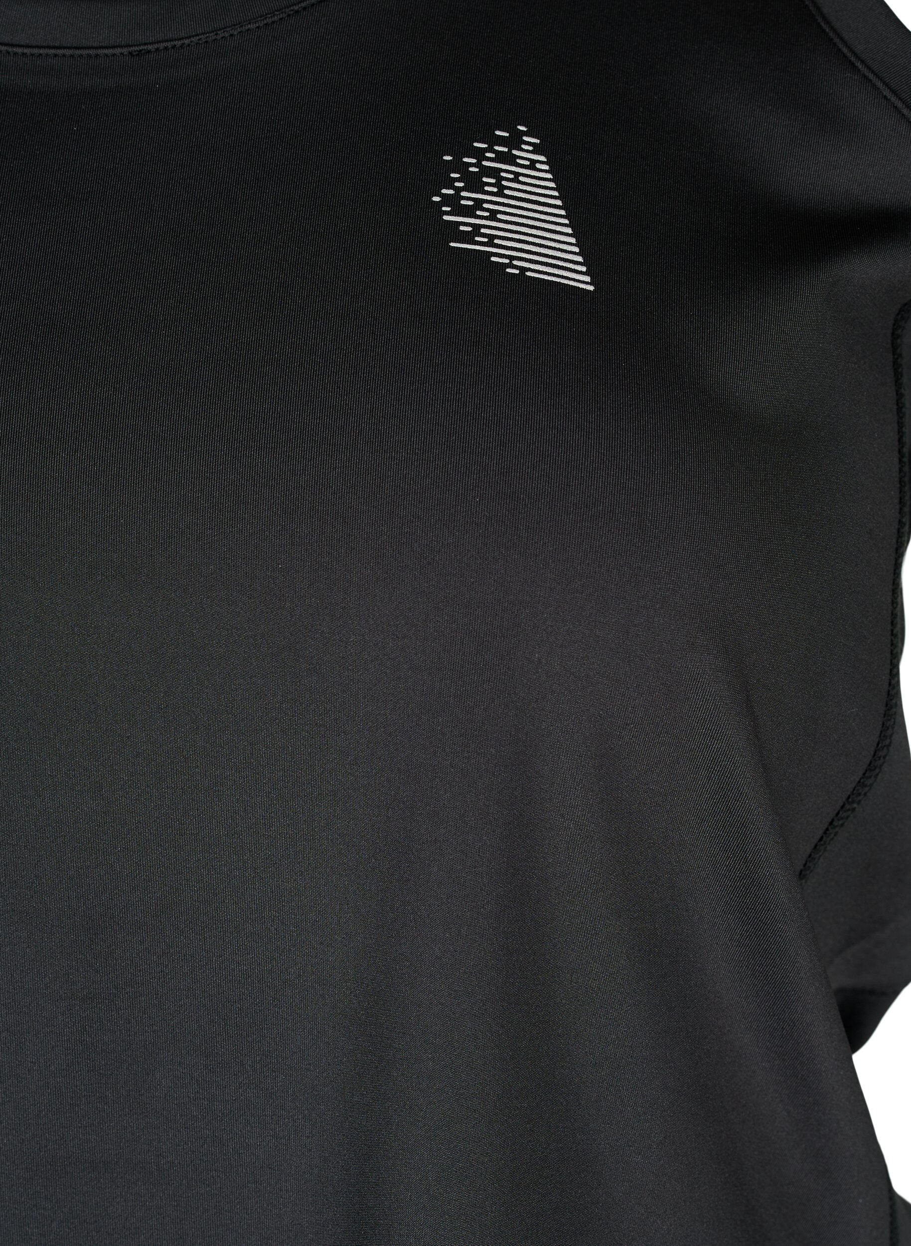 Zizzi Haut de sport avec dos rac&eacute; et maille, Black, Packshot image number 2