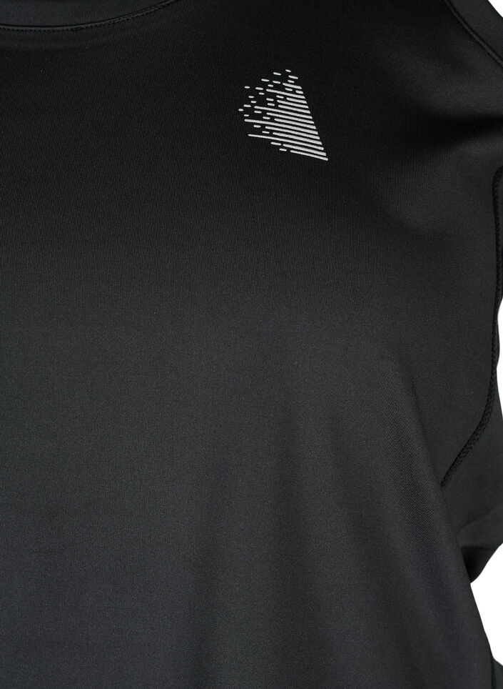 Haut de sport avec dos racé et maille, Black, Packshot image number 2