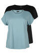 2 packs de t-shirts &agrave; manches courtes, Bleu, Packshot image number 0