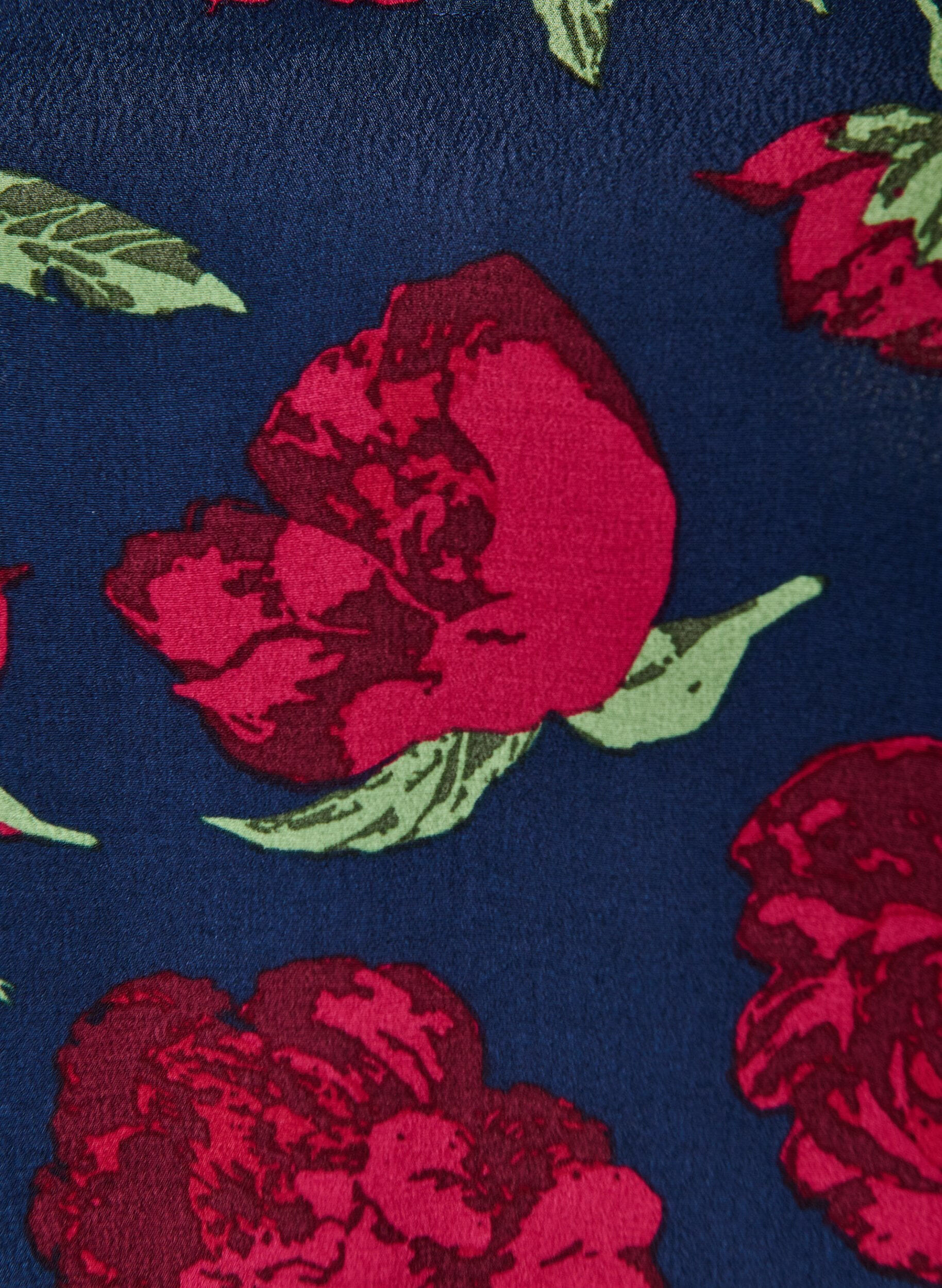 ZizziBlouse en viscose avec imprim&eacute; floral et coupe ballon, Bleu, Packshot image number 2