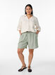 Shorts amples en lin et viscose, Vert, Model image number 1
