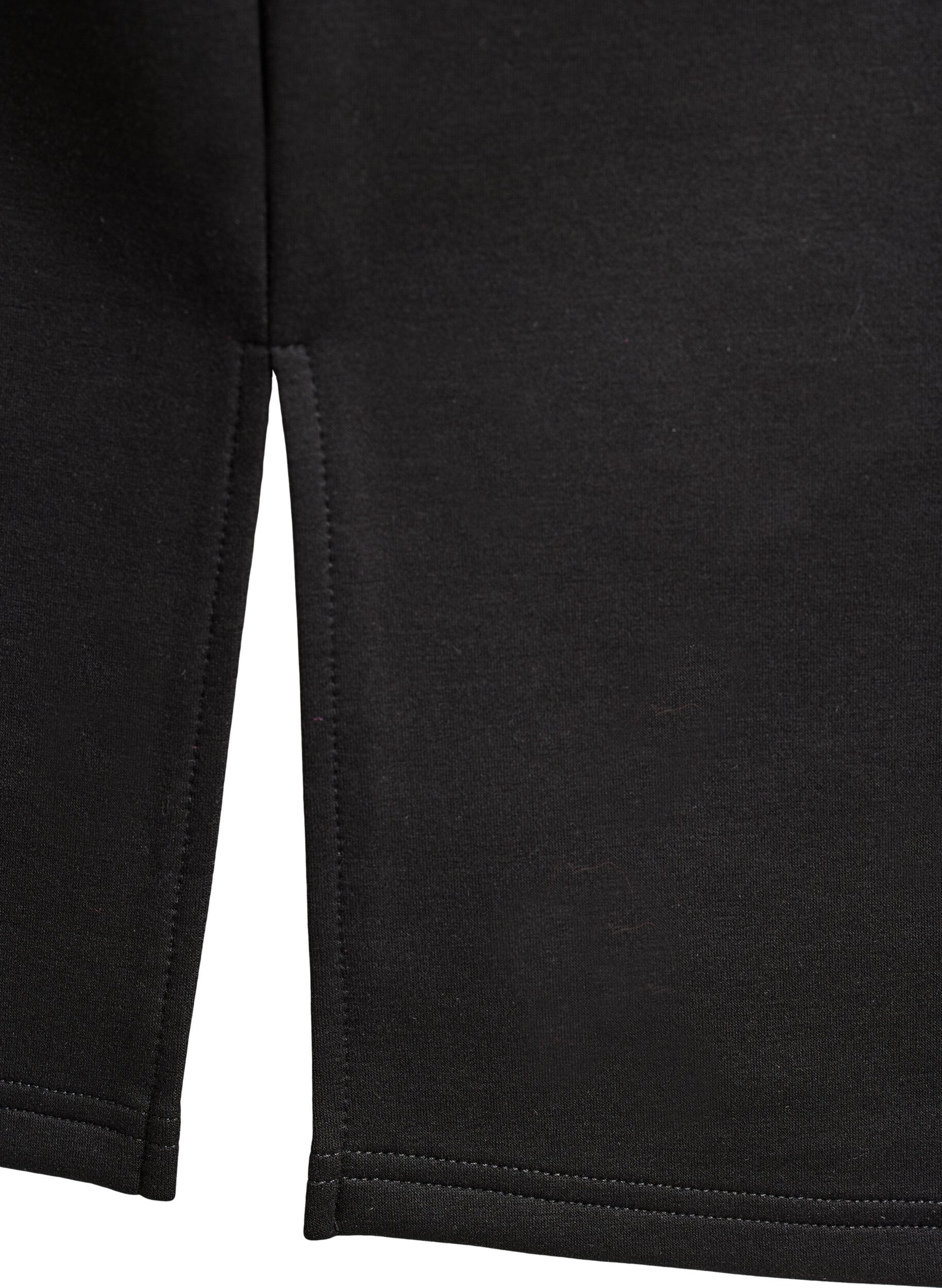 Zizzi Robe sweat courte avec col montant et zip, Noir, Packshot image number 3