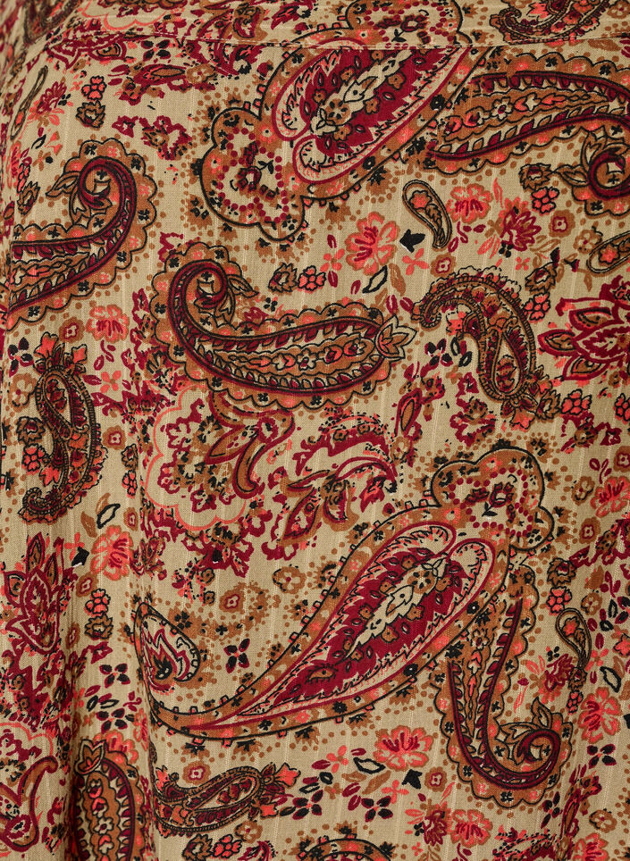 Chemisier en viscose avec imprim&eacute; paisley et encolure carr&eacute;e, Marron, Packshot image number 2