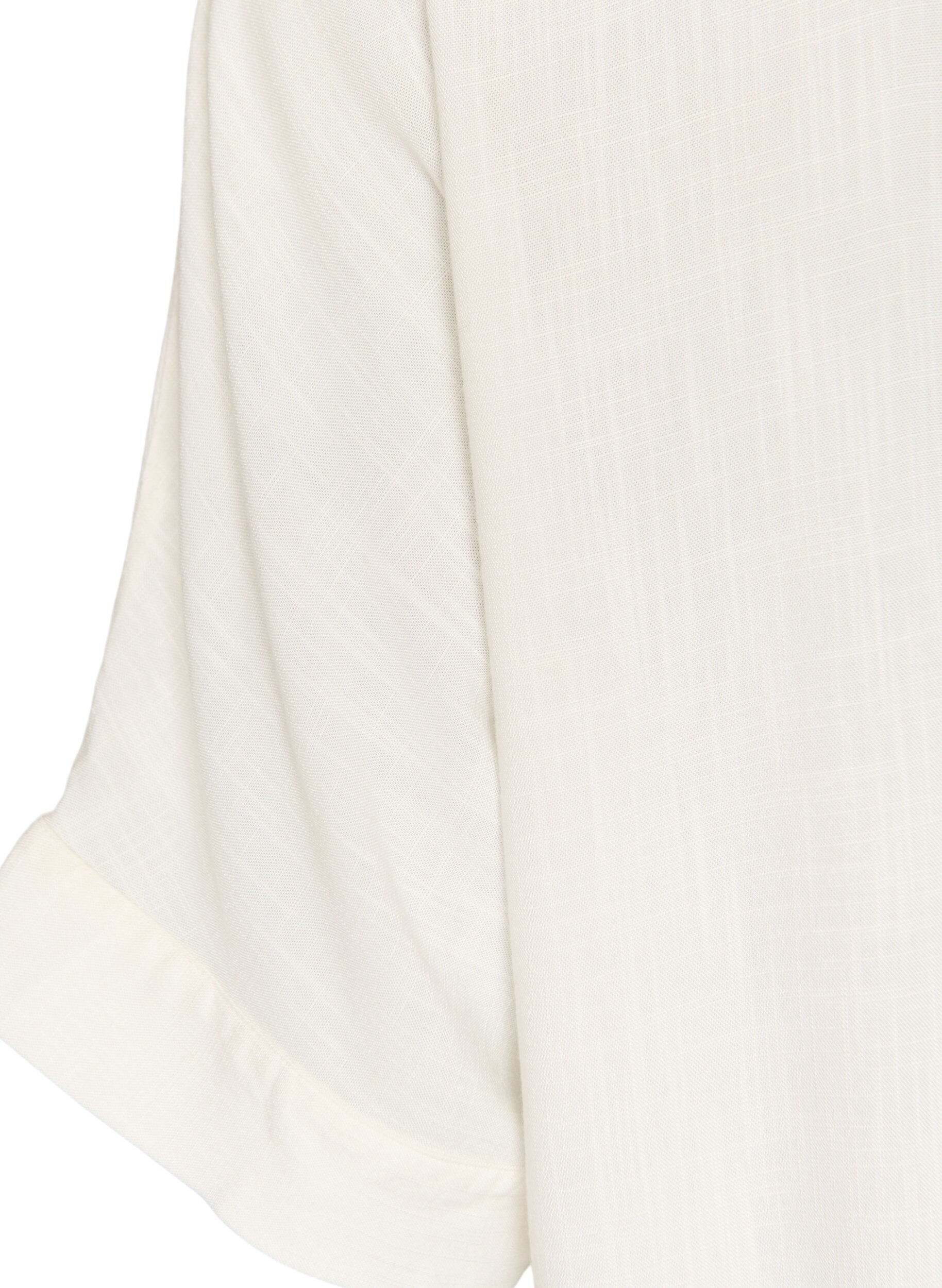 ZizziBlouse en viscose avec bordure crochet et boutons, Vanille, Packshot image number 3