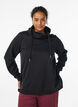 Sweat &agrave; col montant et poches, Noir, Model image number 0