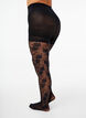 Collants 30 deniers avec motif floral, Black, Model image number 1