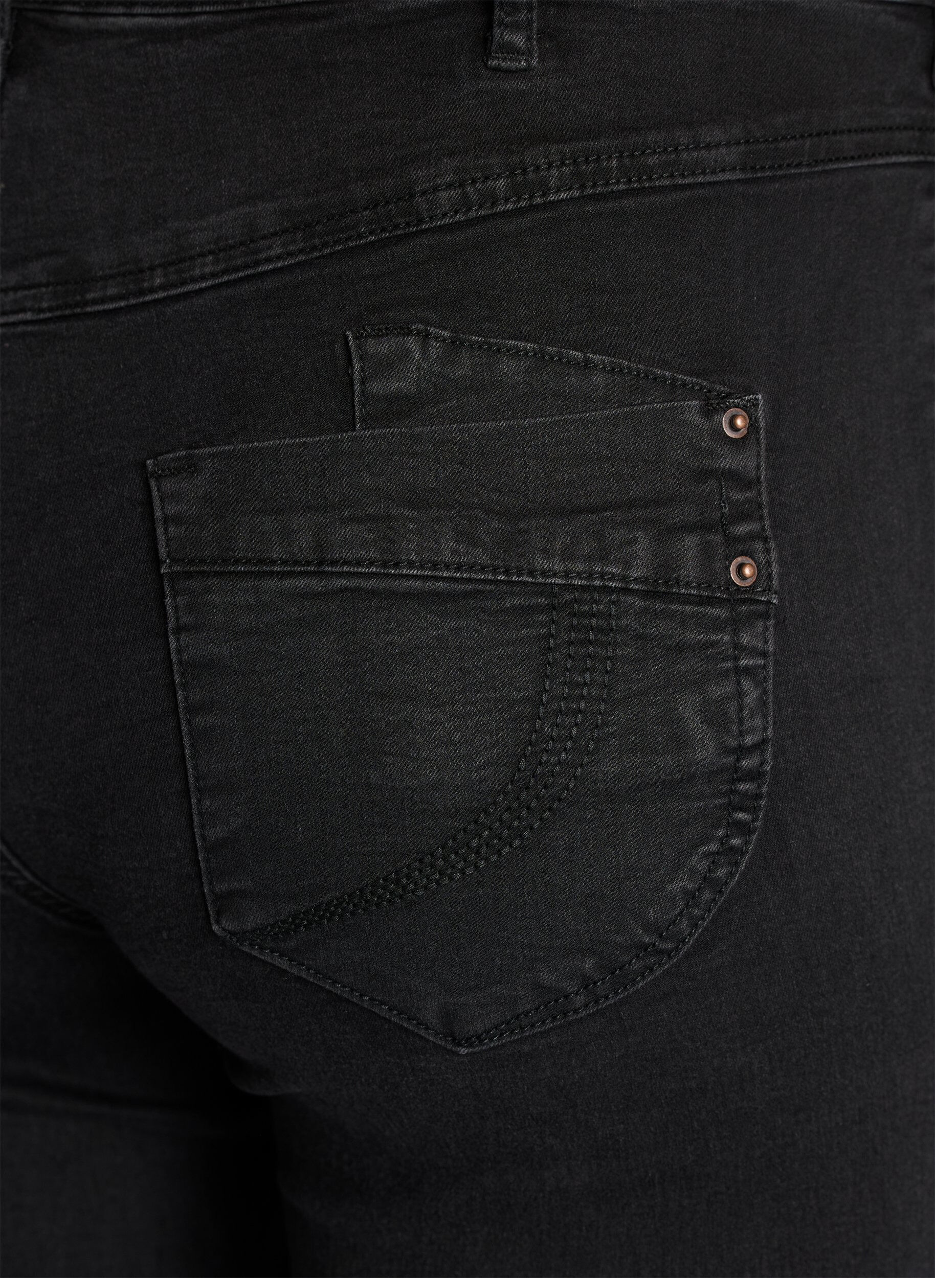 ZizziJeans Gemma taille haute coupe droite, Noir, Packshot image number 3