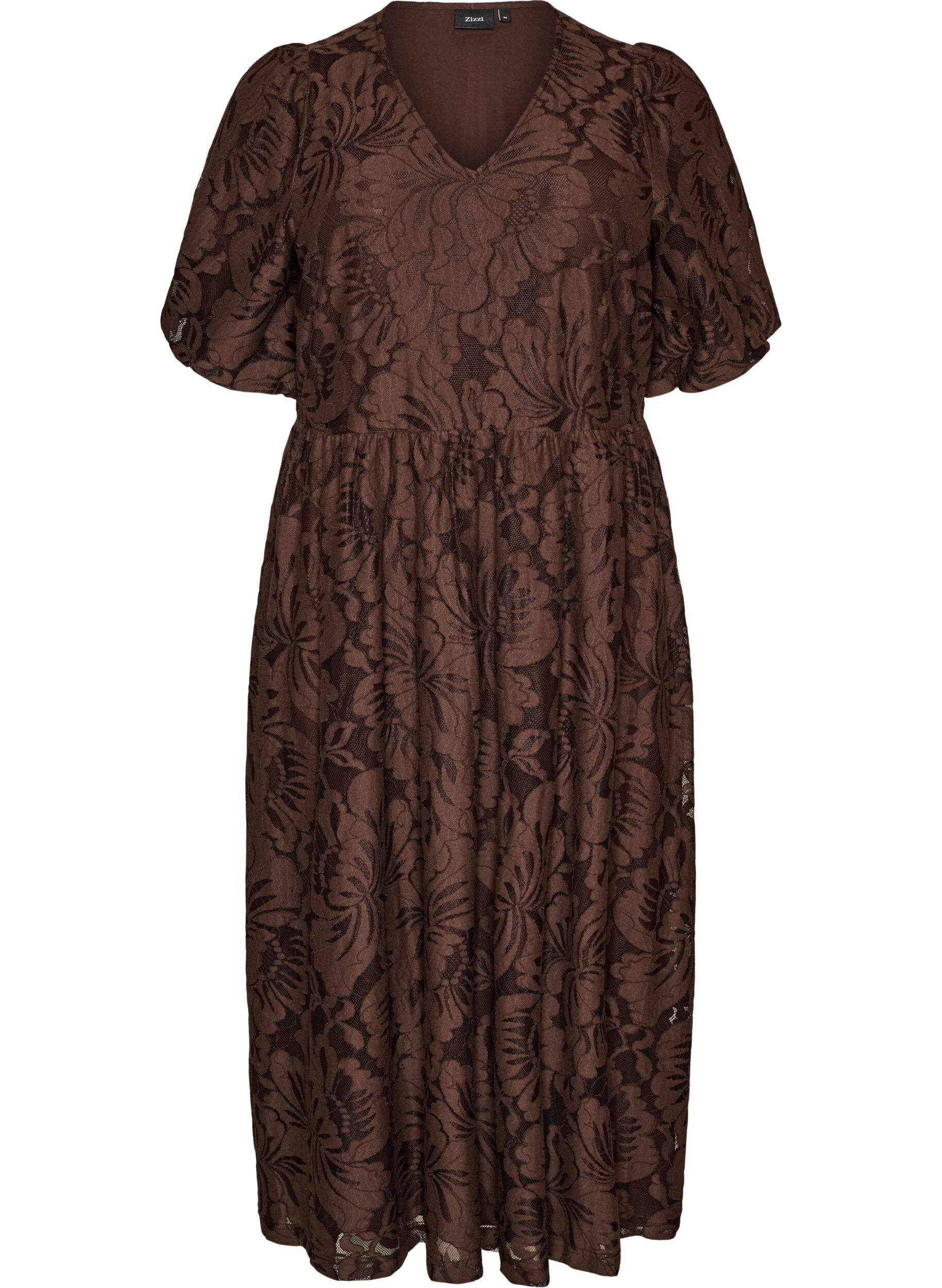Robe midi en jacquard floral