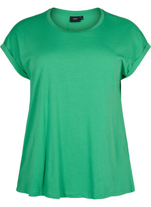 T-shirt à manches courtes en mélange de coton, Kelly Green, Packshot image number 0