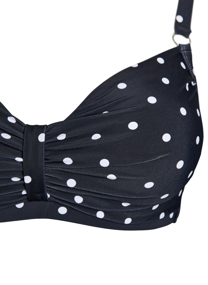 Haut de bikini avec armatures et imprim&eacute;, Noir, Packshot image number 2
