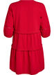 Robe en coton à manches 3/4 avec volants, Rouge, Packshot image number 1