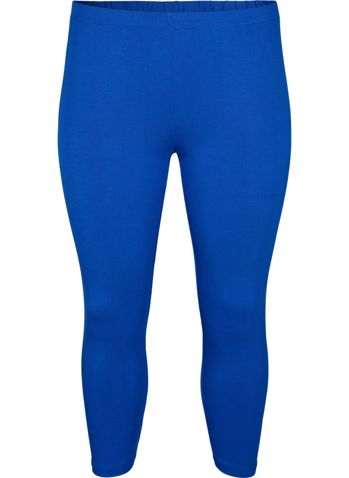 Leggings basiques longueur 3/4 en viscose, Bleu, Packshot image number 0