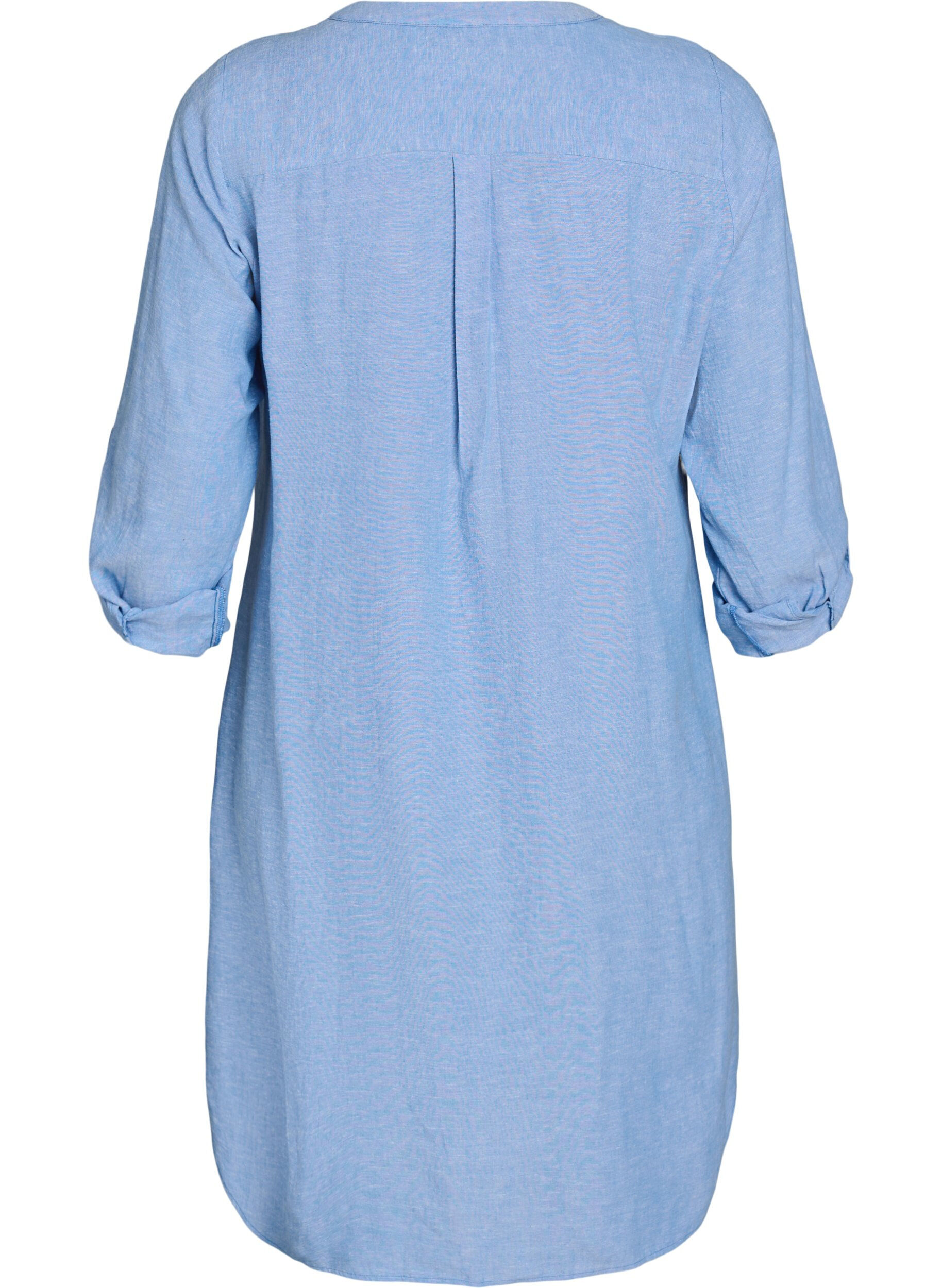ZizziChemise longue en lin et viscose, Bleu, Packshot image number 1