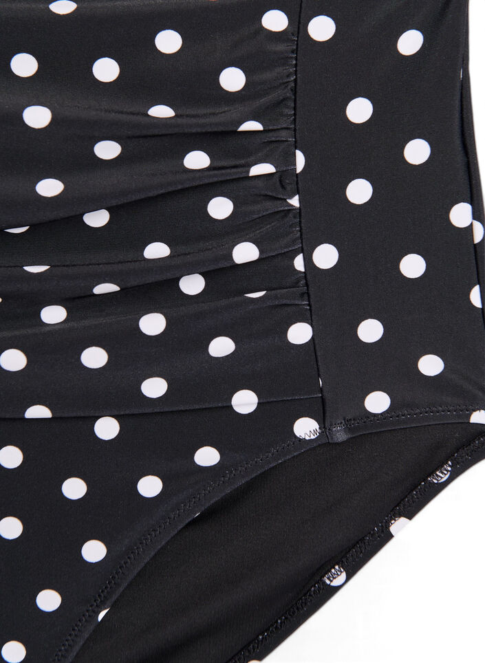 Culotte de bikini imprim&eacute;e et taille haute, Noir, Packshot image number 2