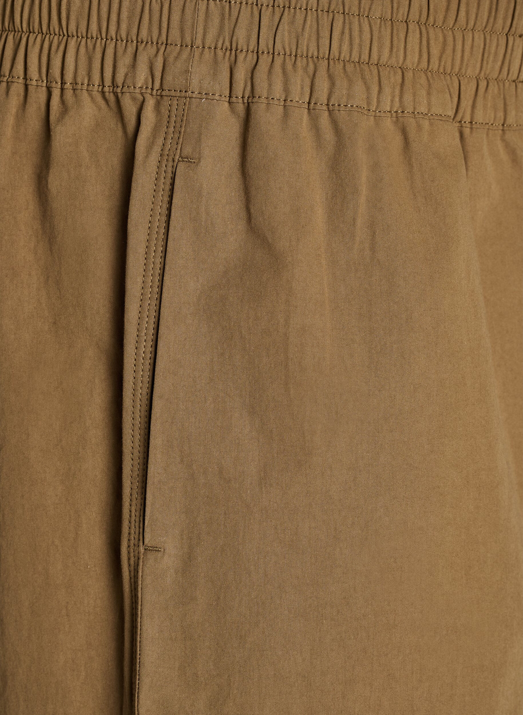 Zizzi Pantalon ballon taille haute en coton, Marron, Packshot image number 2