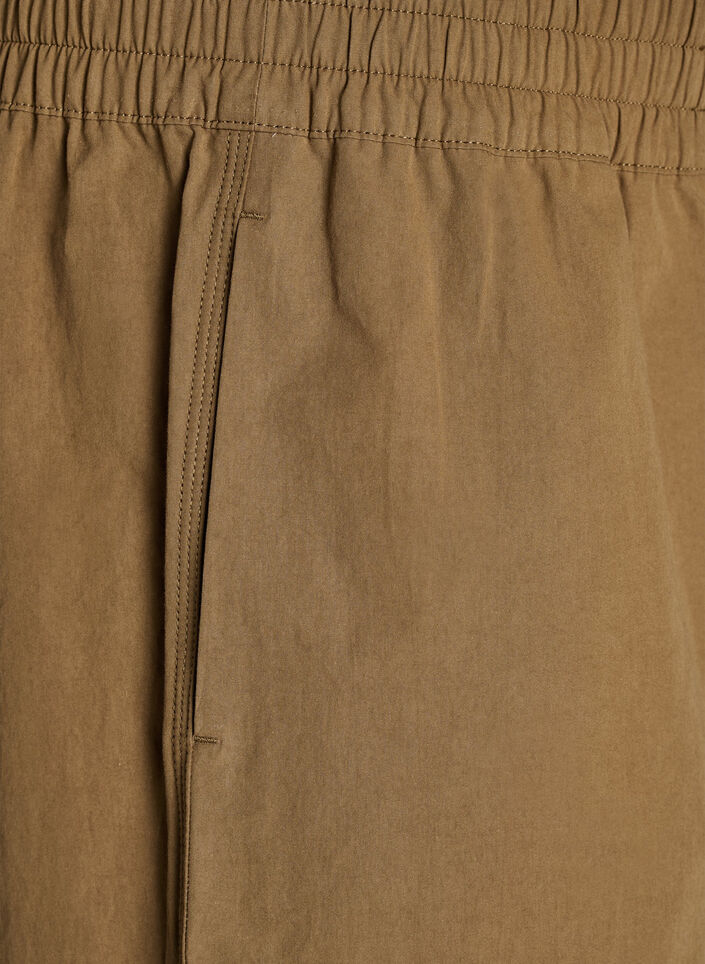 Pantalon ballon taille haute en coton, Marron, Packshot image number 2