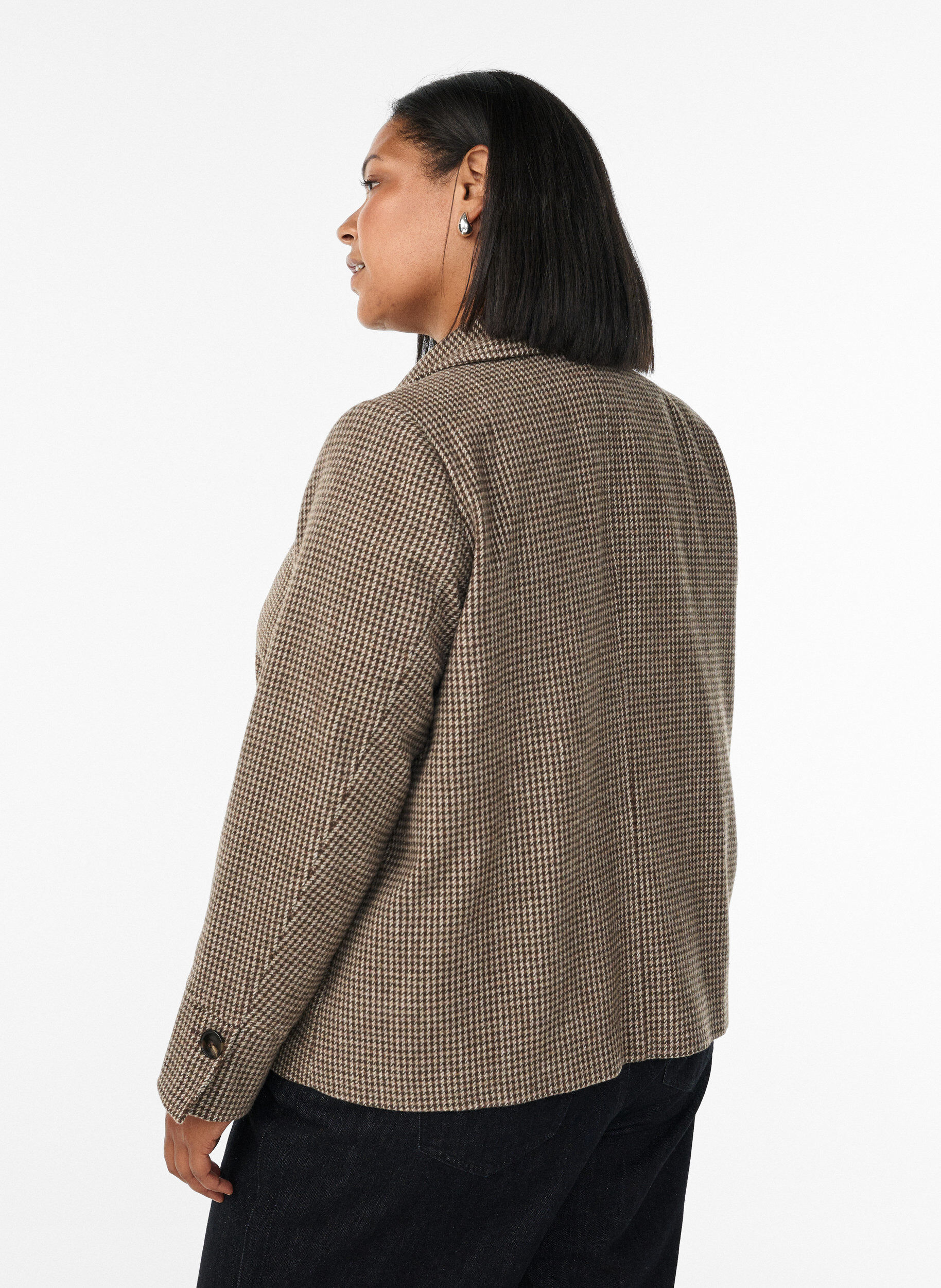 Zizzi Blazer court crois&eacute;, Marron, Model image number 2