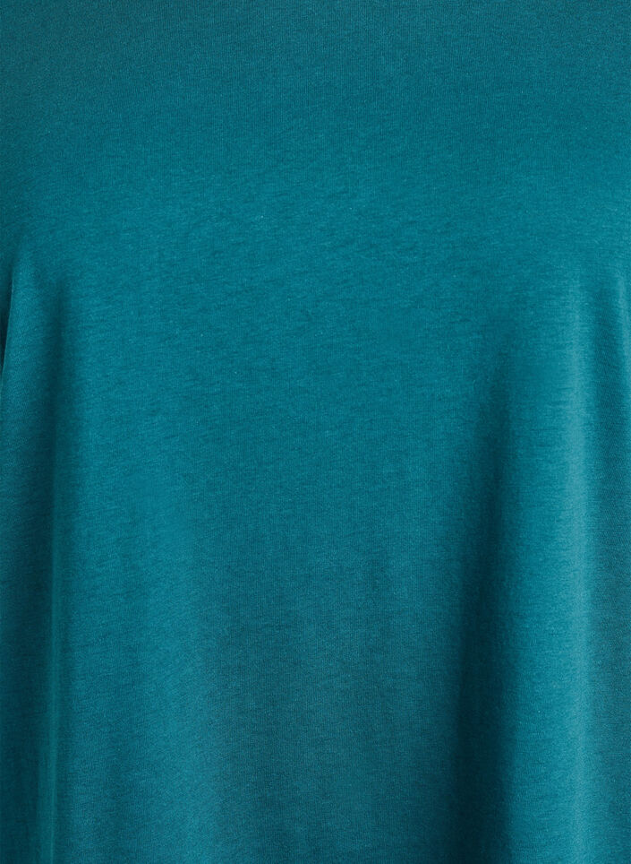 T-shirt &agrave; manches courtes en coton m&eacute;lang&eacute;, Vert fonc&eacute;, Packshot image number 2