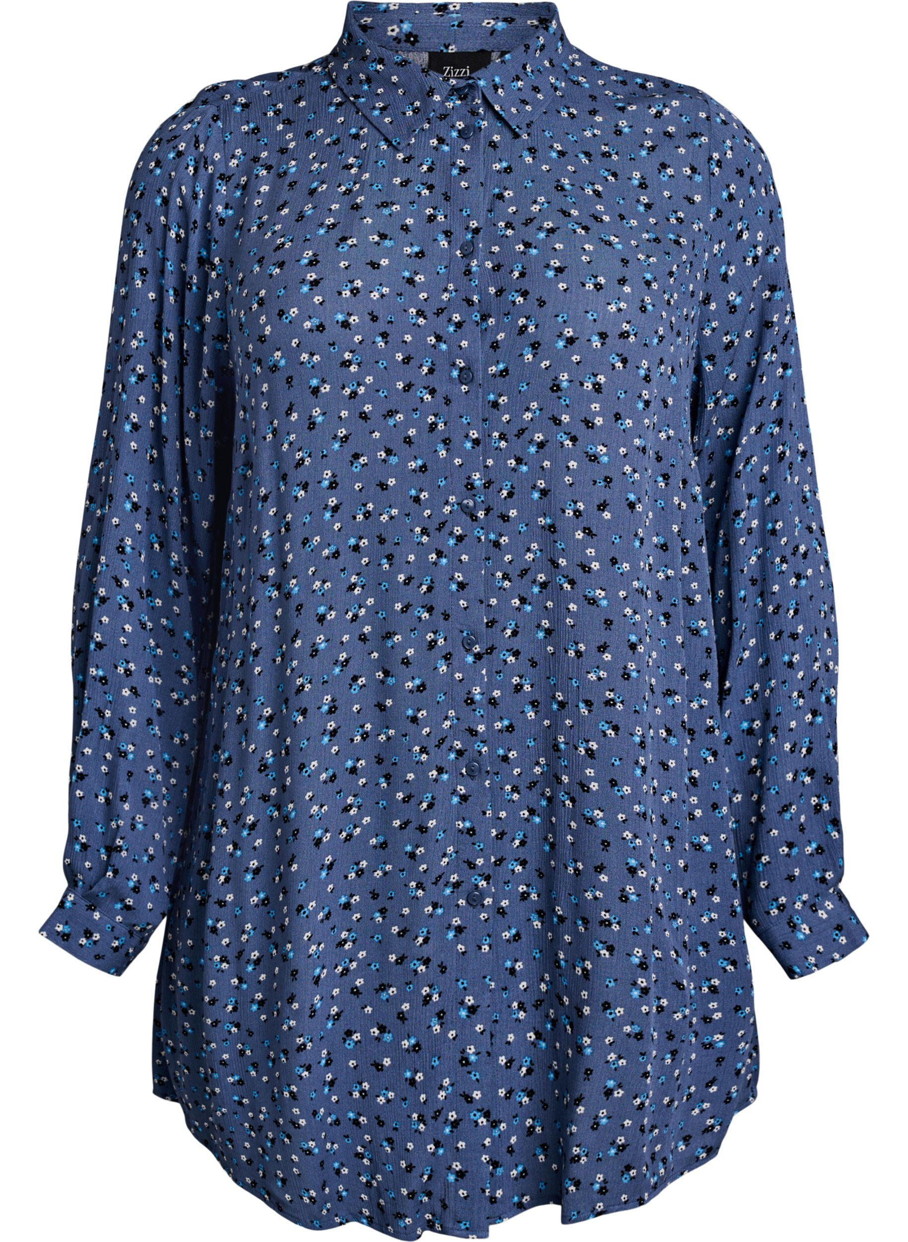 Chemise longue &agrave; imprim&eacute; fleuri
