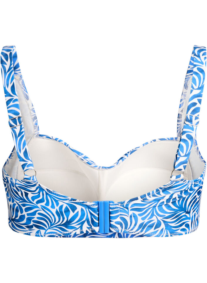 Haut de bikini rembourr&eacute; et imprim&eacute;, Bleu, Packshot image number 1