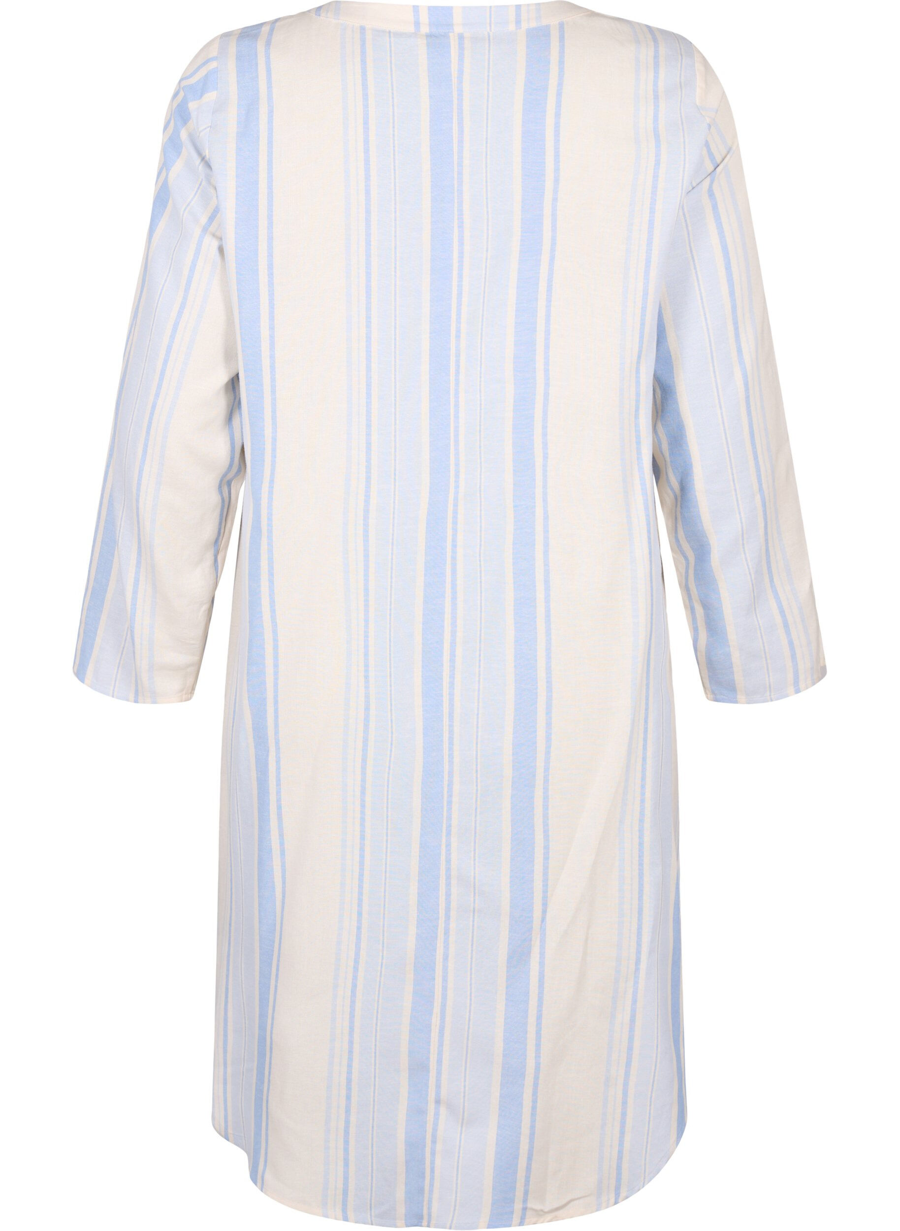Zizzi Robe ray&eacute;e &agrave; manches longues, Birch w. Stripes, Packshot image number 1