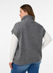 Gilet en maille avec col montant et zip court, Gris, Model image number 2