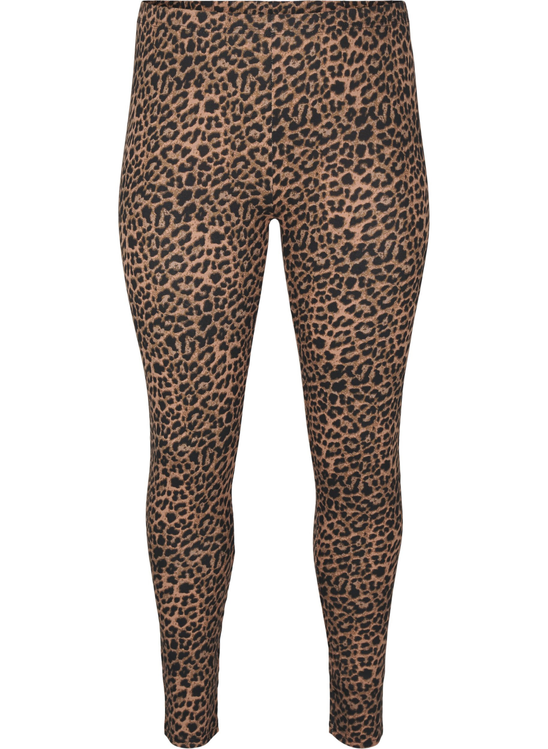 Zizzi Leggings en viscose &agrave; imprim&eacute; l&eacute;opard, Charbon, Packshot image number 0