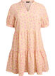 Robe courte &agrave; coupe &eacute;vas&eacute;e, Jaune, Packshot image number 0