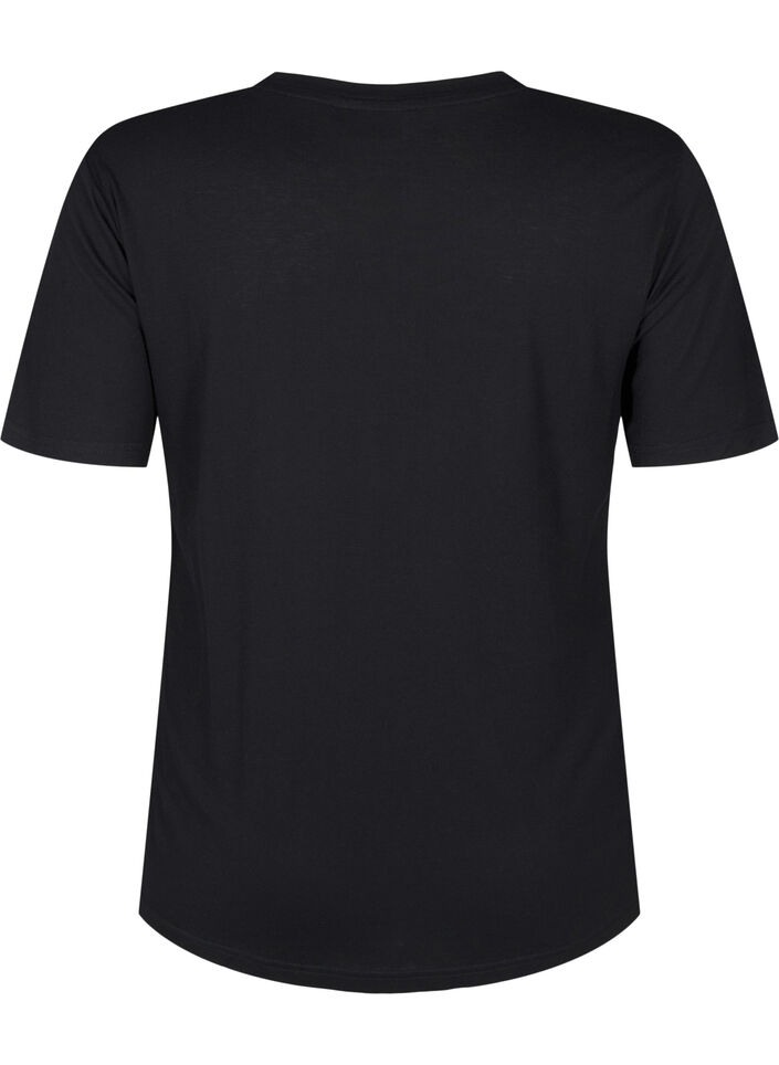 T-shirt en laine et viscose, Black, Packshot image number 1