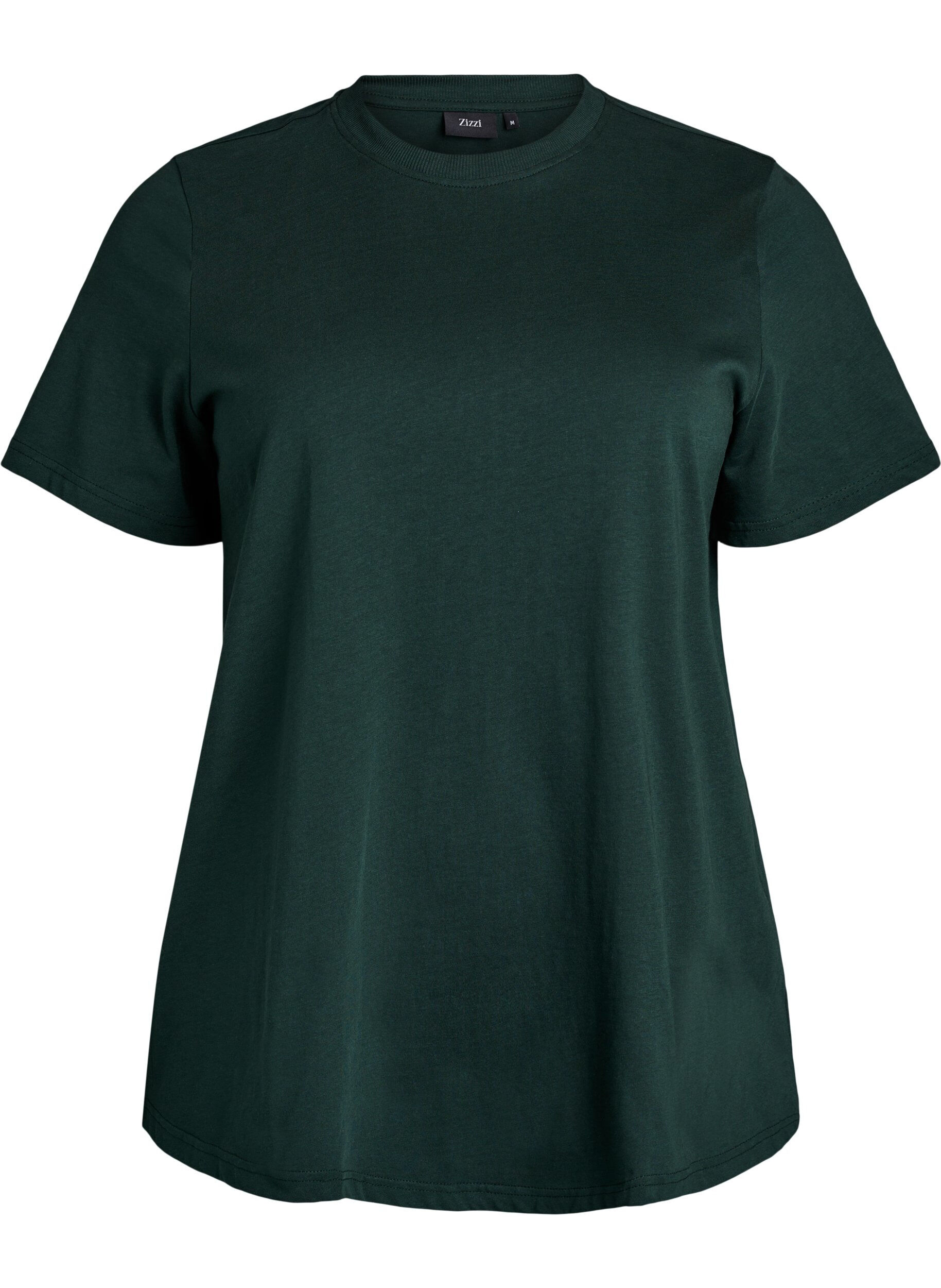 T-shirt basique en coton &agrave; col rond