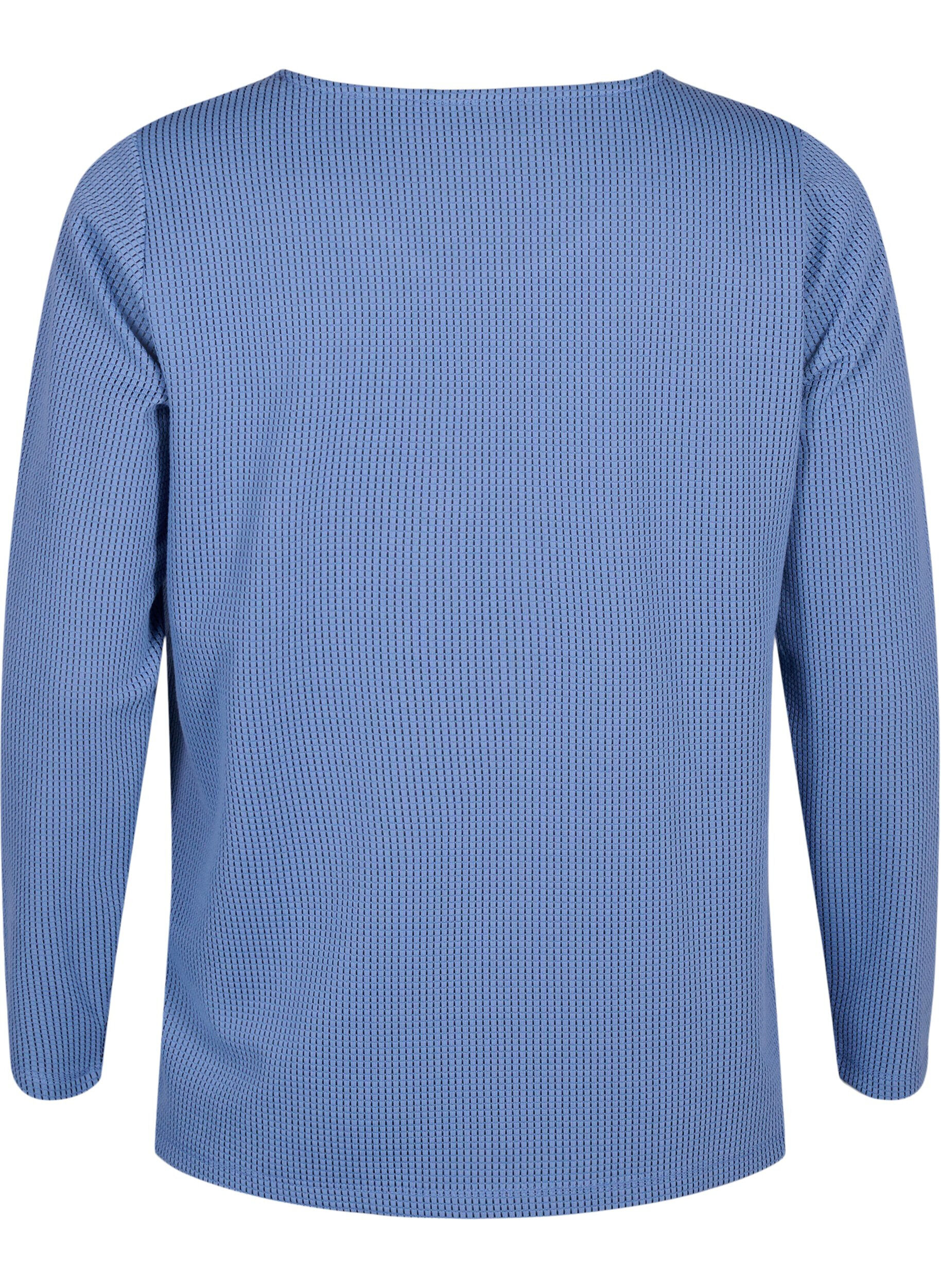 Zizzi Chemisier &agrave; coupe A textur&eacute;, Quiet Harbor, Packshot image number 1