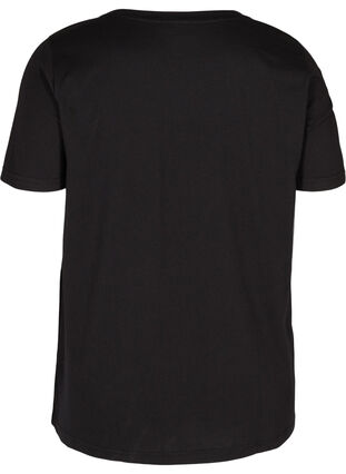 T-shirt en coton bio avec imprimé, Black Merci, Packshot image number 1