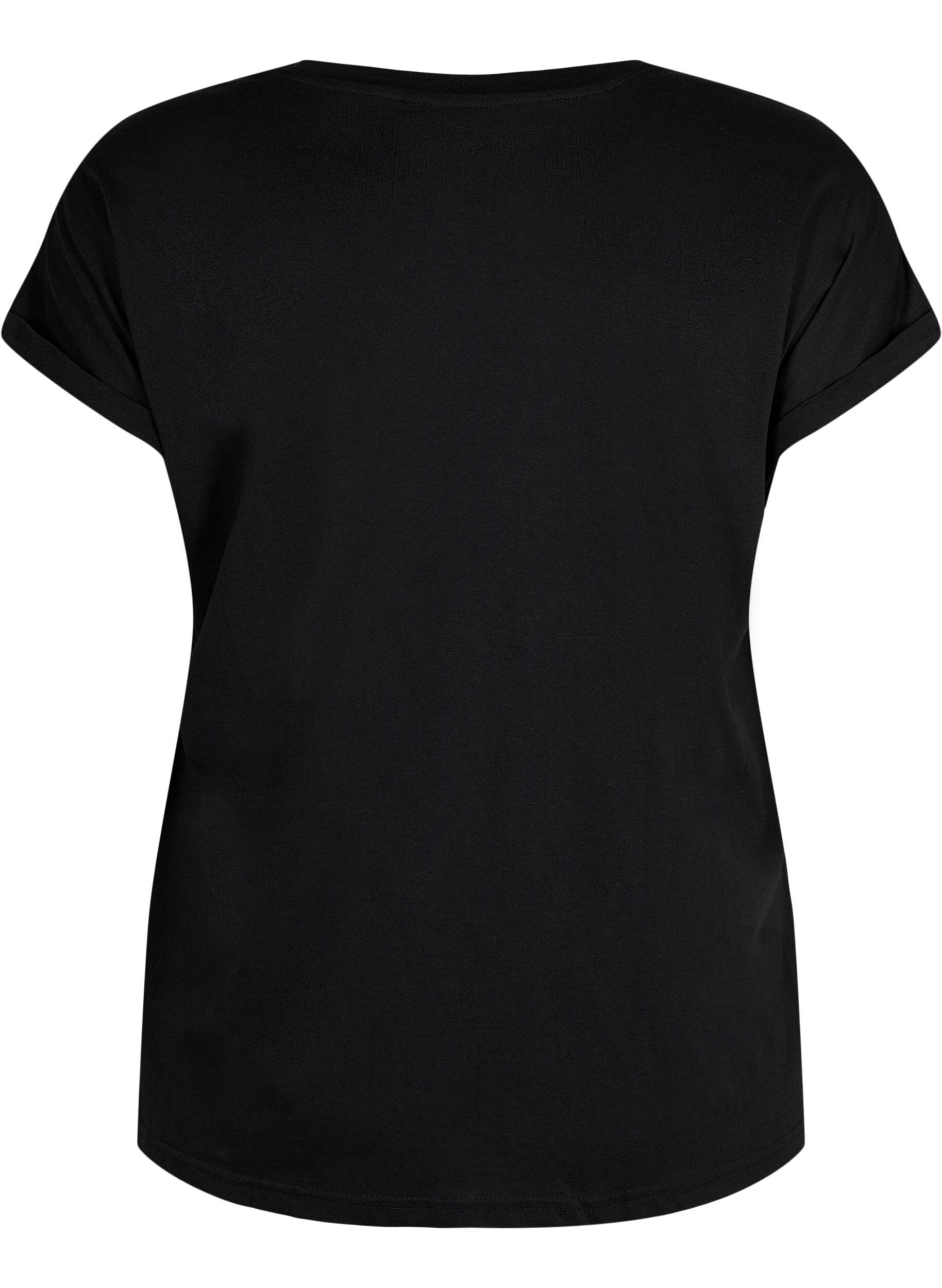 ZizziT-shirt &agrave; manches courtes en coton m&eacute;lang&eacute;, Noir, Packshot image number 1