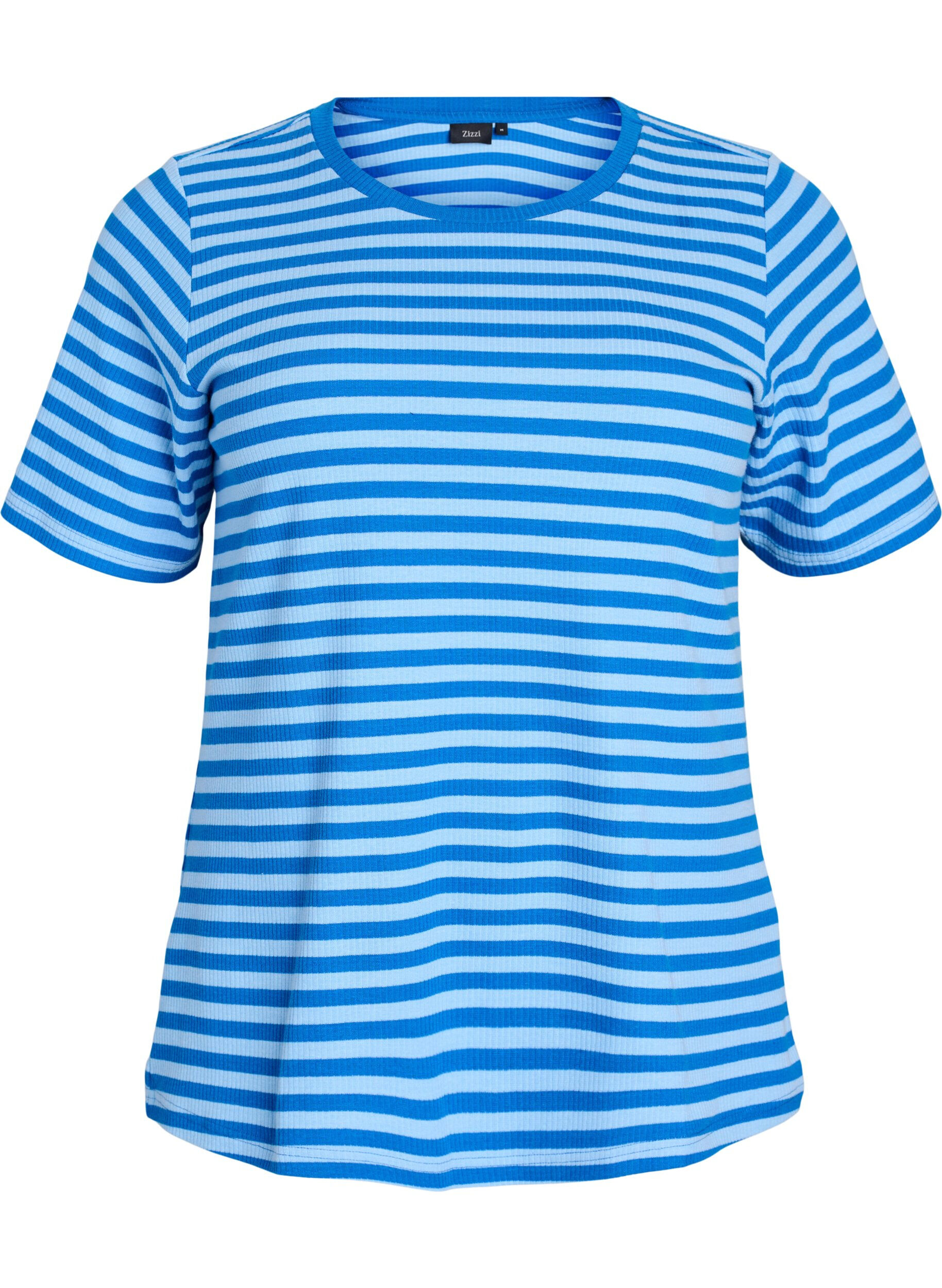 ZizziT-shirt ray&eacute; &agrave; texture c&ocirc;tel&eacute;e, Bleu Clair, Packshot image number 0