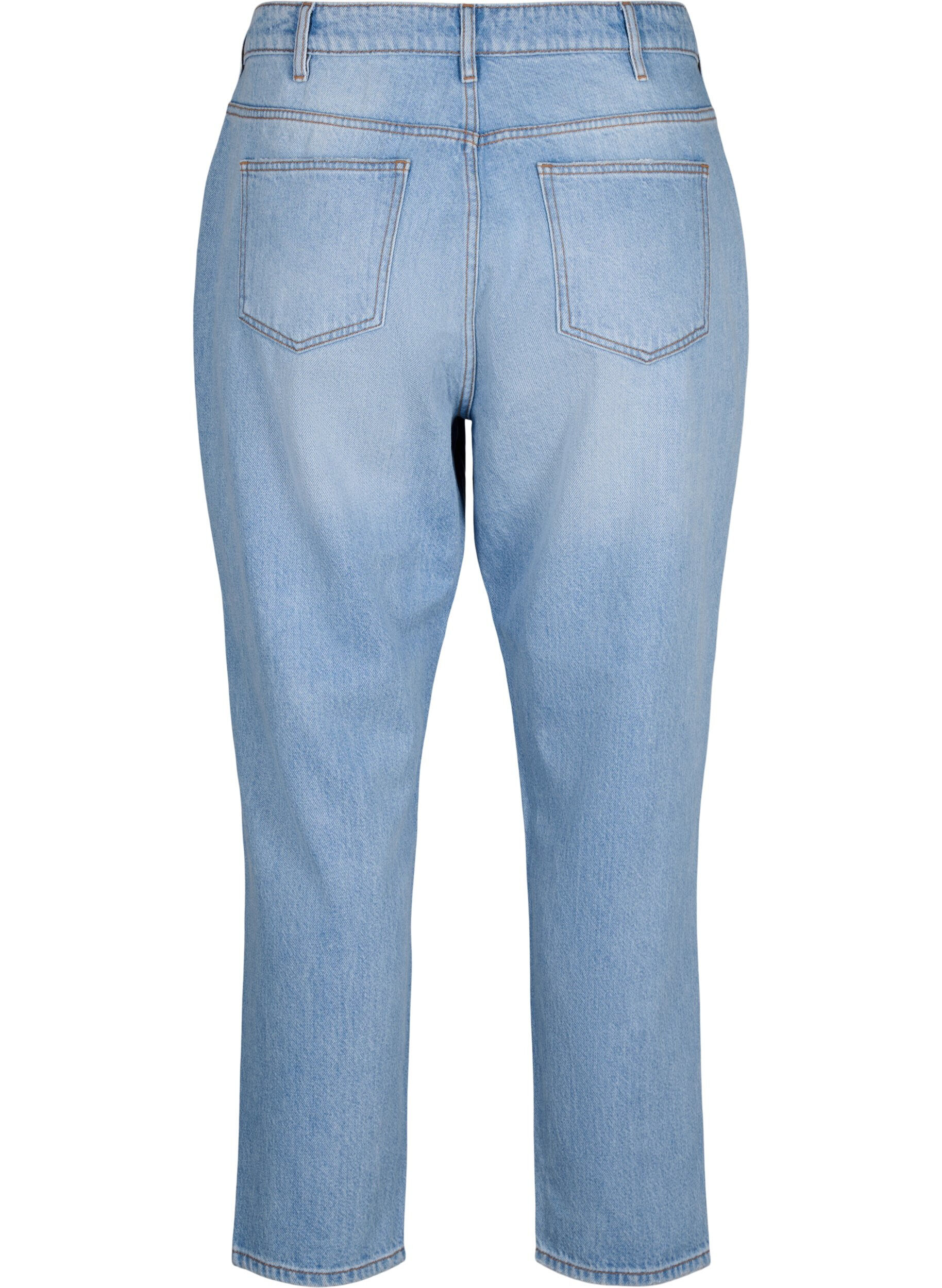 Zizzi Jeans Mille coupe momfit avec d&eacute;chirures, Light Blue, Packshot image number 1
