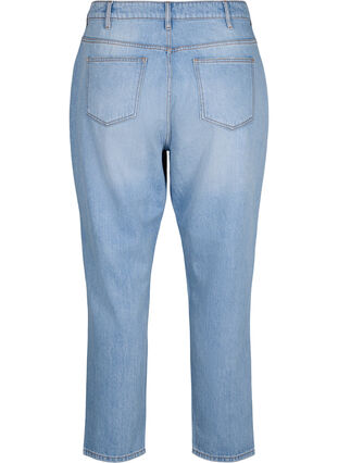 Jeans Mille coupe momfit avec déchirures, Light Blue, Packshot image number 1