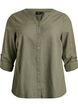 Chemisier en coton avec col en V, Vert, Packshot image number 0