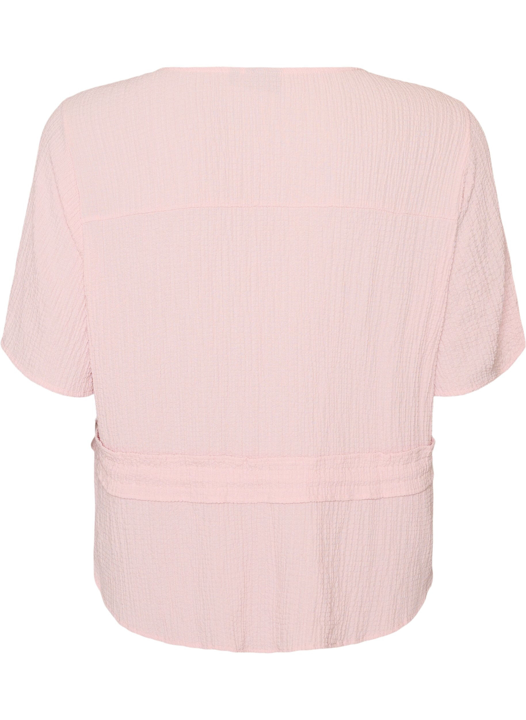 ZizziBlouse avec texture et lien &agrave; la taille, Rose, Packshot image number 1