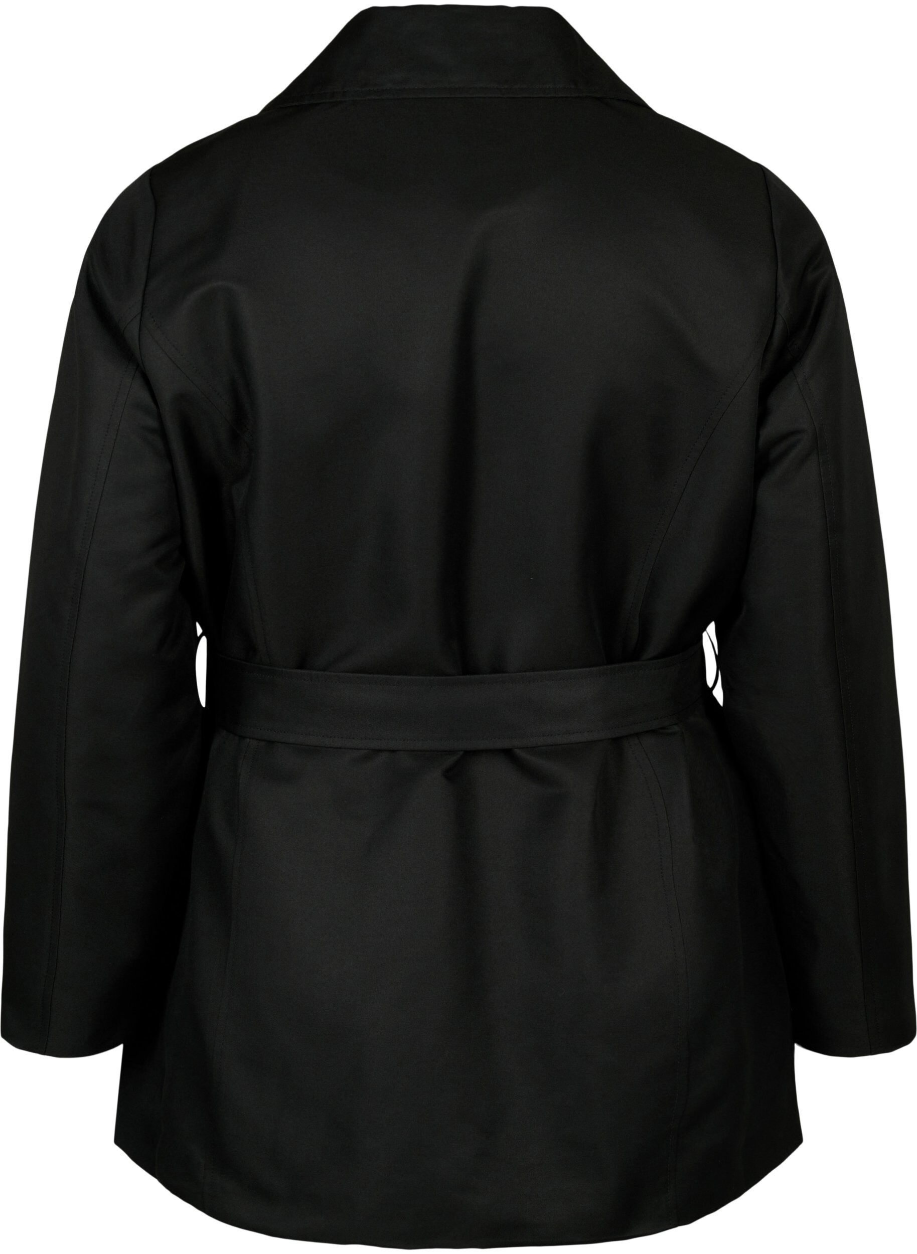 Zizzi Trench court avec ceinture, Noir, Packshot image number 1