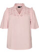 Blouse en mousseline de coton avec broderie anglaise et manches 1/2, Rose, Packshot image number 0