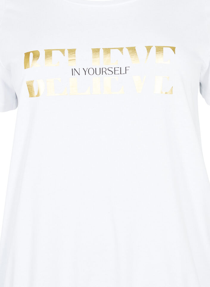 T-shirt en coton avec imprimé métallisé, B. White w. Believe, Packshot image number 2