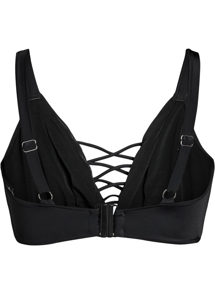 Haut de bikini avec détail string, Noir, Packshot image number 1