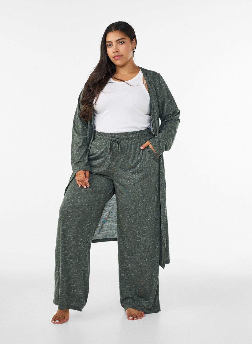 Pantalon en jersey &agrave; coupe ample avec poches, Vert, Model image number 1