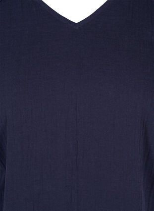 Chemisier en coton à manches courtes avec dentelle, Night Sky, Packshot image number 2