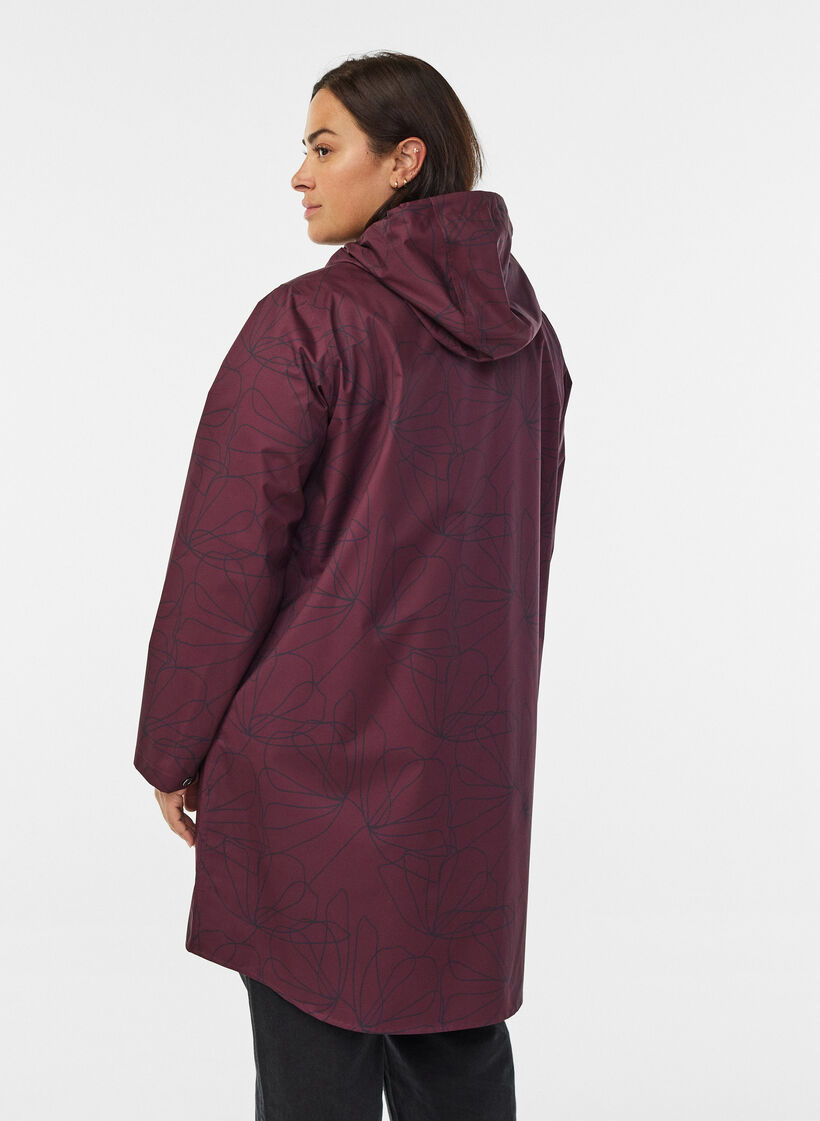 Imperméable à motif, Bordeaux foncé, Model image number 2