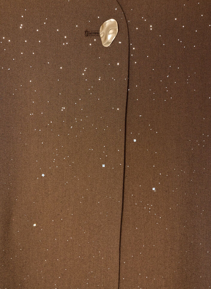 Blouse avec paillettes et col en V, Marron, Packshot image number 2