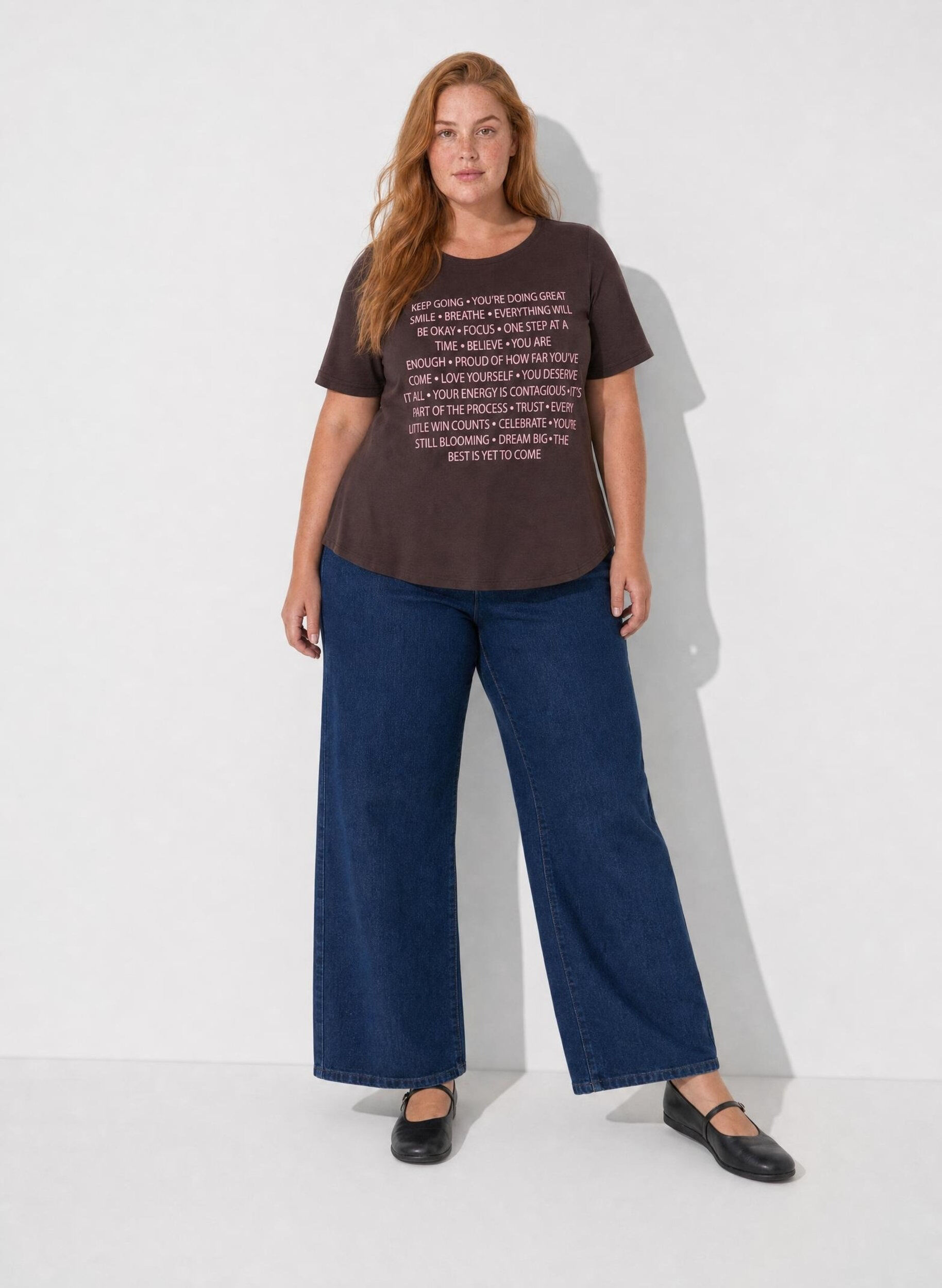 ZizziT-shirt imprim&eacute;, Marron, Model image number 1
