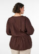 Blouse en viscose avec texture &agrave; pois et col V, Marron, Model image number 2
