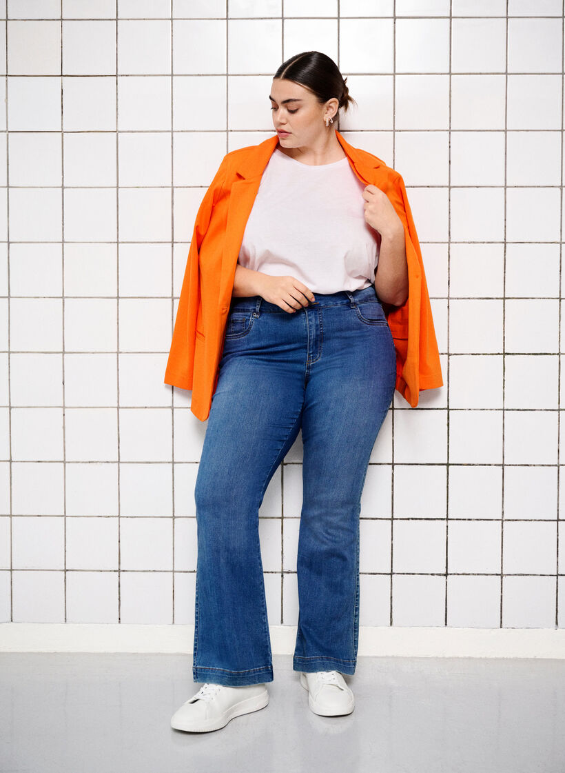 Blazer simple avec bouton et poches décoratives, Mandarin Orange, Image image number 1