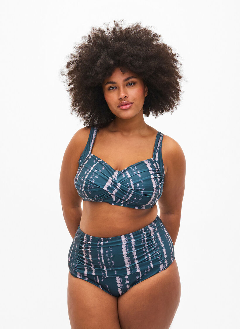 Haut de bikini imprimé, Tie Dye AOP, Model image number 2